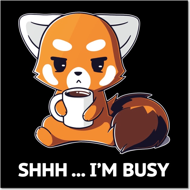 Cute Funny Cool Fox Drinking Coffee animal lover Sarcastic